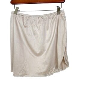 Vtg Vanity Fair Womens Half Slip Skirt Sz M Lace Trim Satin Indie Sleeze Fairy